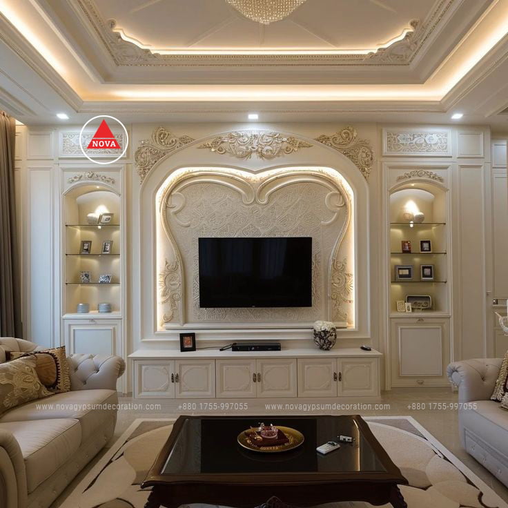 Gypsum-TV-Cabinet-Design-And-Model-NGD-14