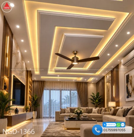Gypsum Board Ceiling Design NGD-1366