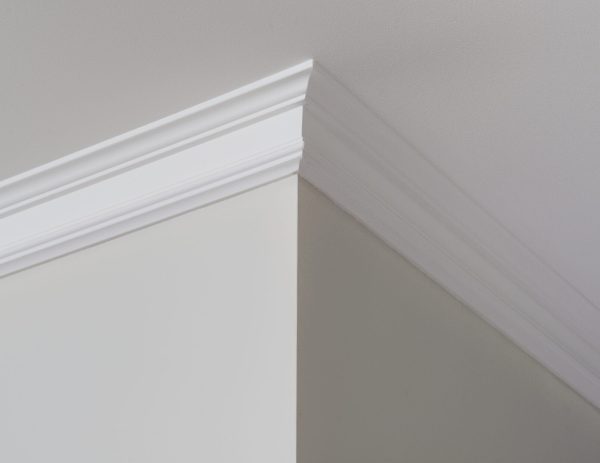 Ceiling moldings in the interior, a detail of corner.