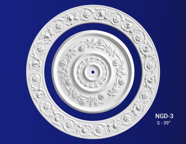 Gypsum Plaster Ceiling Rose Design And Model NGD-351