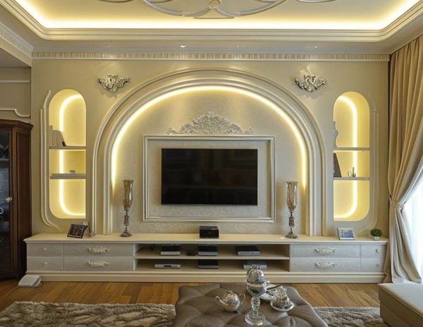 Gypsum TV Cabinet Design