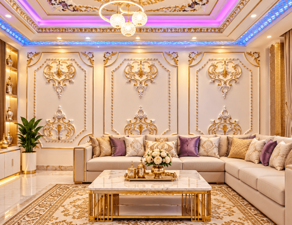 Opulent Neoclassical Living Room
